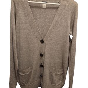 J Crew Women's Linen Wool Cardigan Sweater